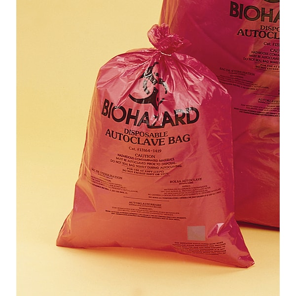 Bel-Art Bel-Art Super Strength Red Biohazard Bags: 2.0mil, 5-9Gal, PE, 200/PK F13165-1923 - main